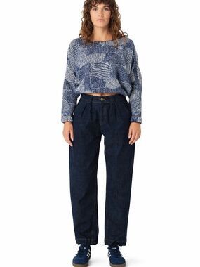 SKFK Skunkfunk Amata Pleated Dark Wash Jeans High Rise Straight Leg Size 6 NWT